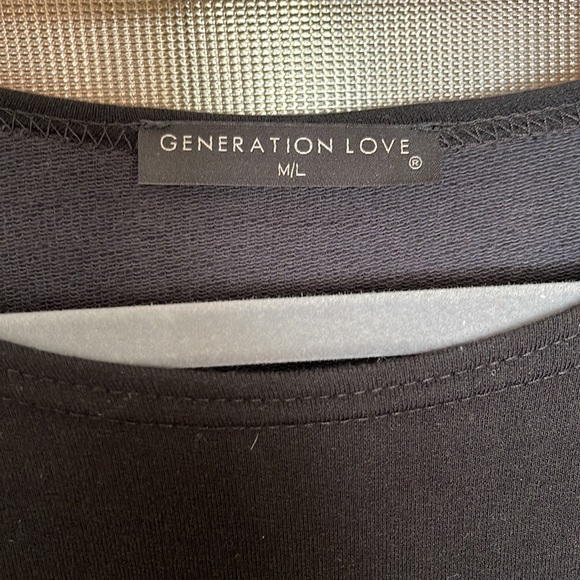 💕HP💕Generation Love Bobo Italian Faux Leather Sleeve Sweatshirt in black - Picture 4 of 14